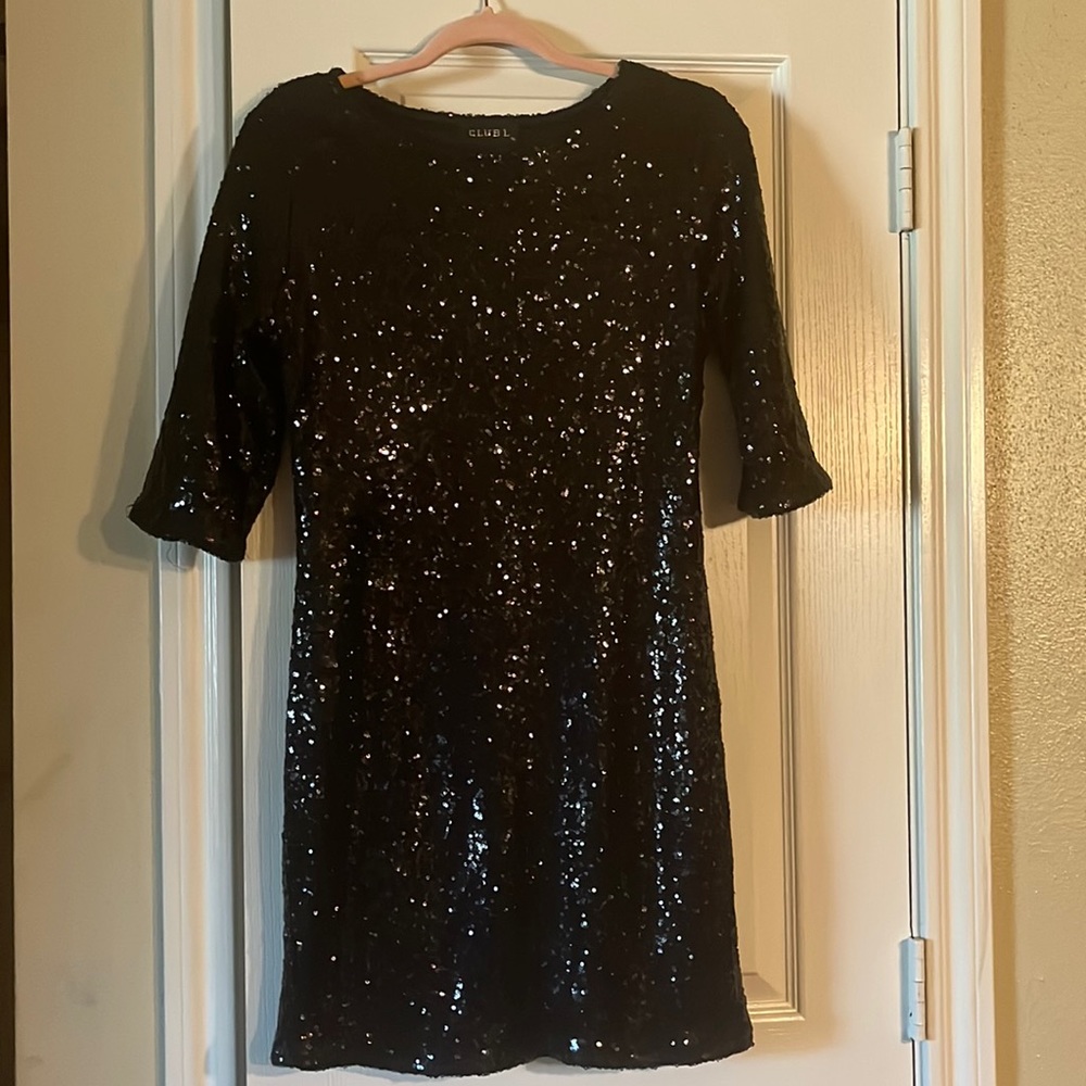 Short Black Sequin Dress